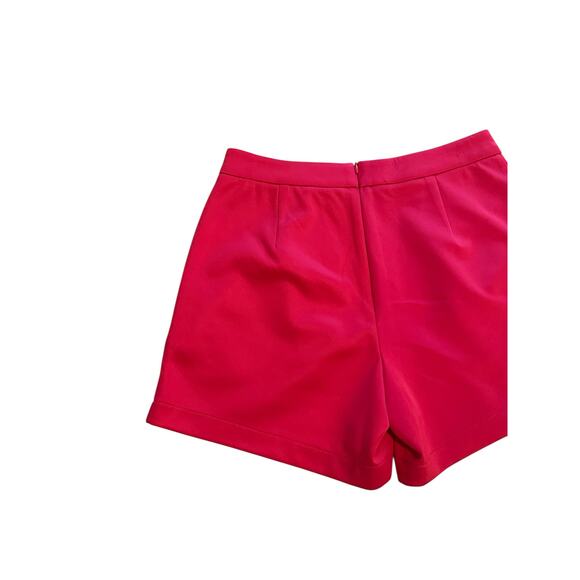Ellison Women's Medium Hot Pink Pleated Pocketed High Rise Classy Shorts - Picture 6 of 11
